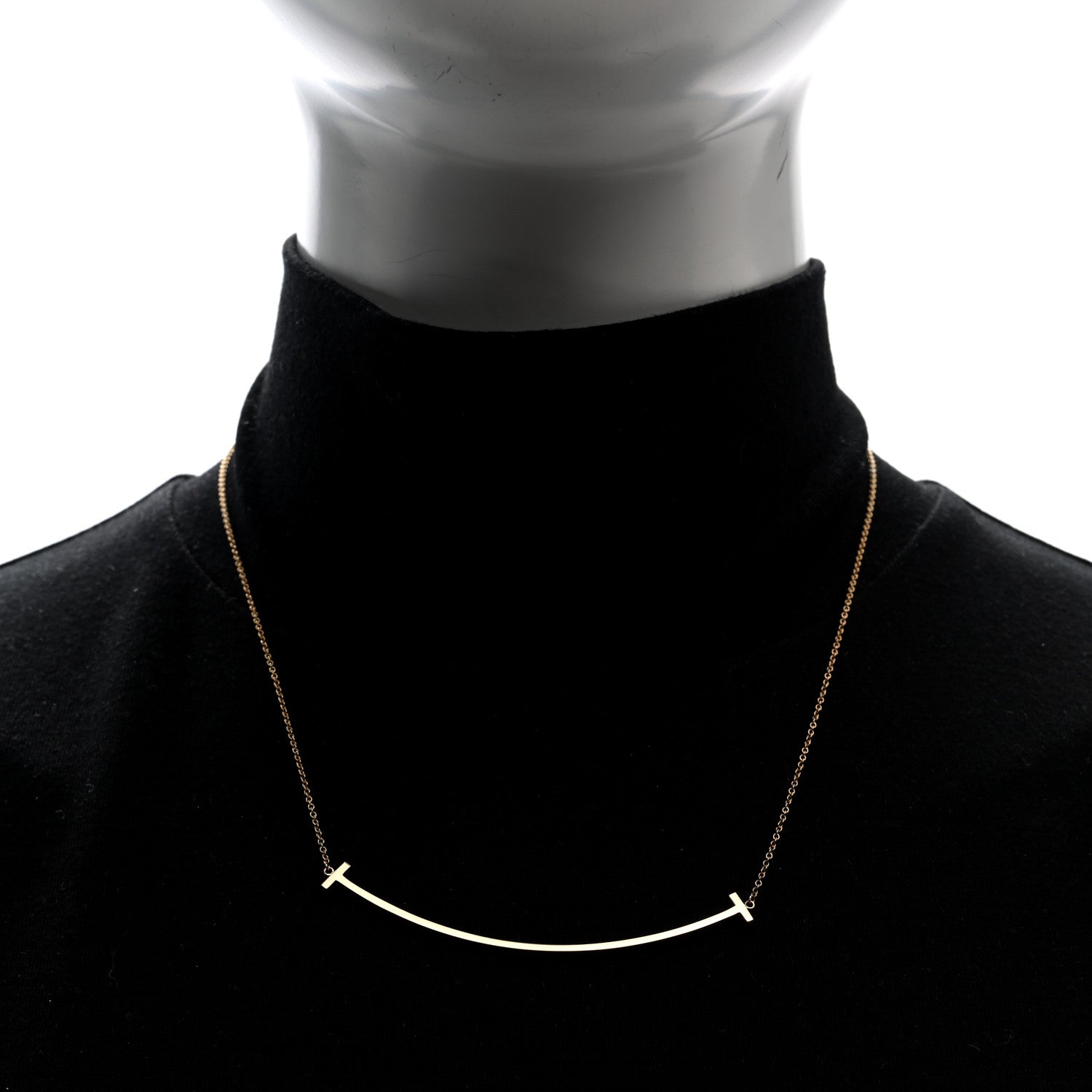 Tiffany 18K Rose Gold T Smile Pendant Necklace 2 of 5