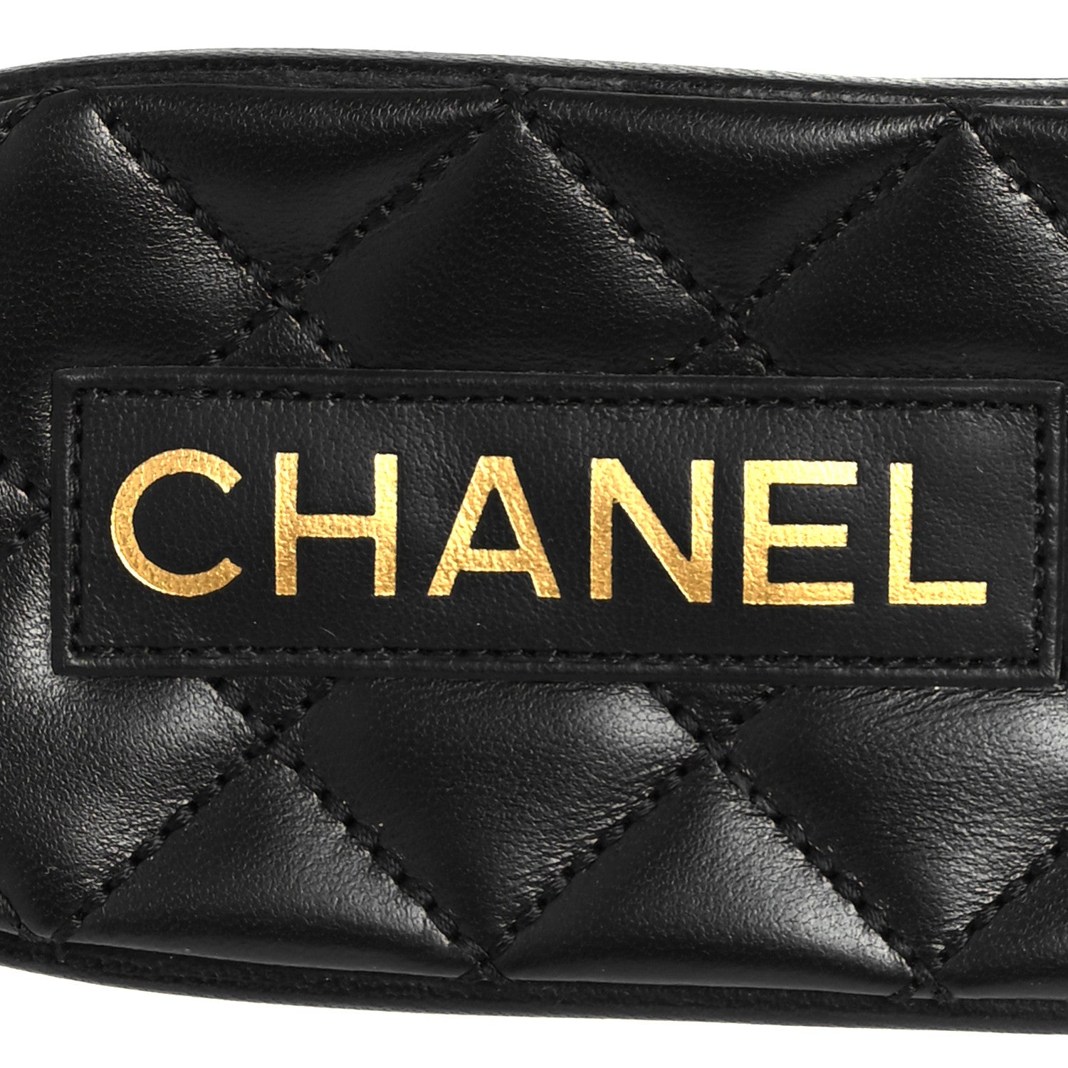 Chanel Shiny Goatskin Quilted CC Mules Sandals 39.5 Black 7 of 10