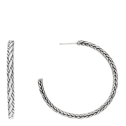 John Hardy Sterling Silver Kepang Large Hoop Earrings 1 of 4