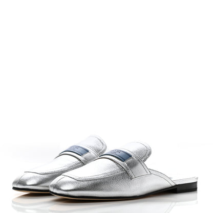 Prada Madras Lux 10mm Mules 37.5 Argento 3 of 8