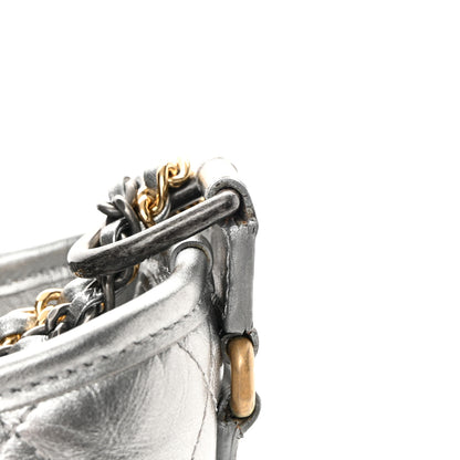 Chanel Metallic Aged Calfskin Quilted Medium Gabrielle Hobo Silver 13 of 15