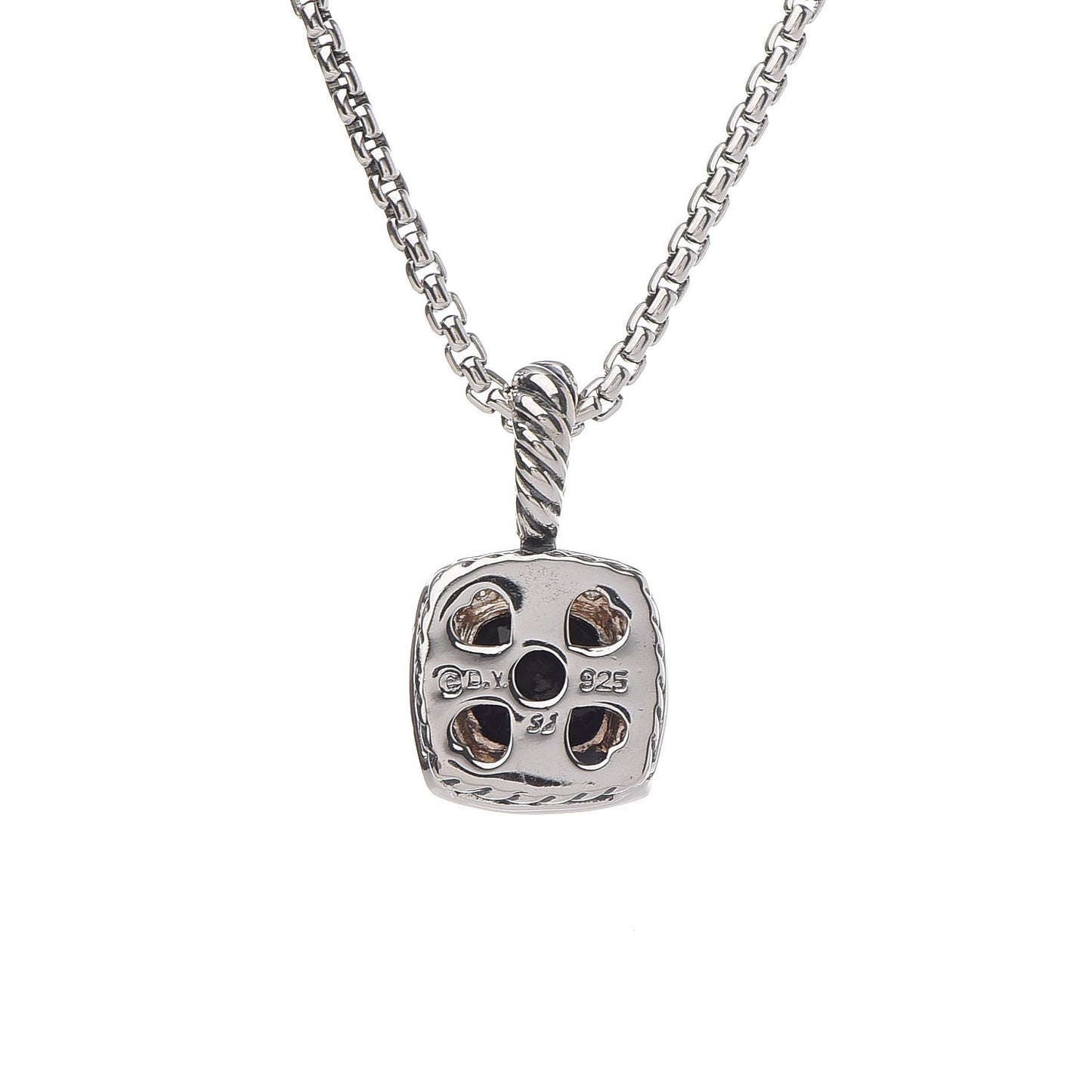 Sterling Silver Diamond Black Onyx 7mm Petite Albion Necklace