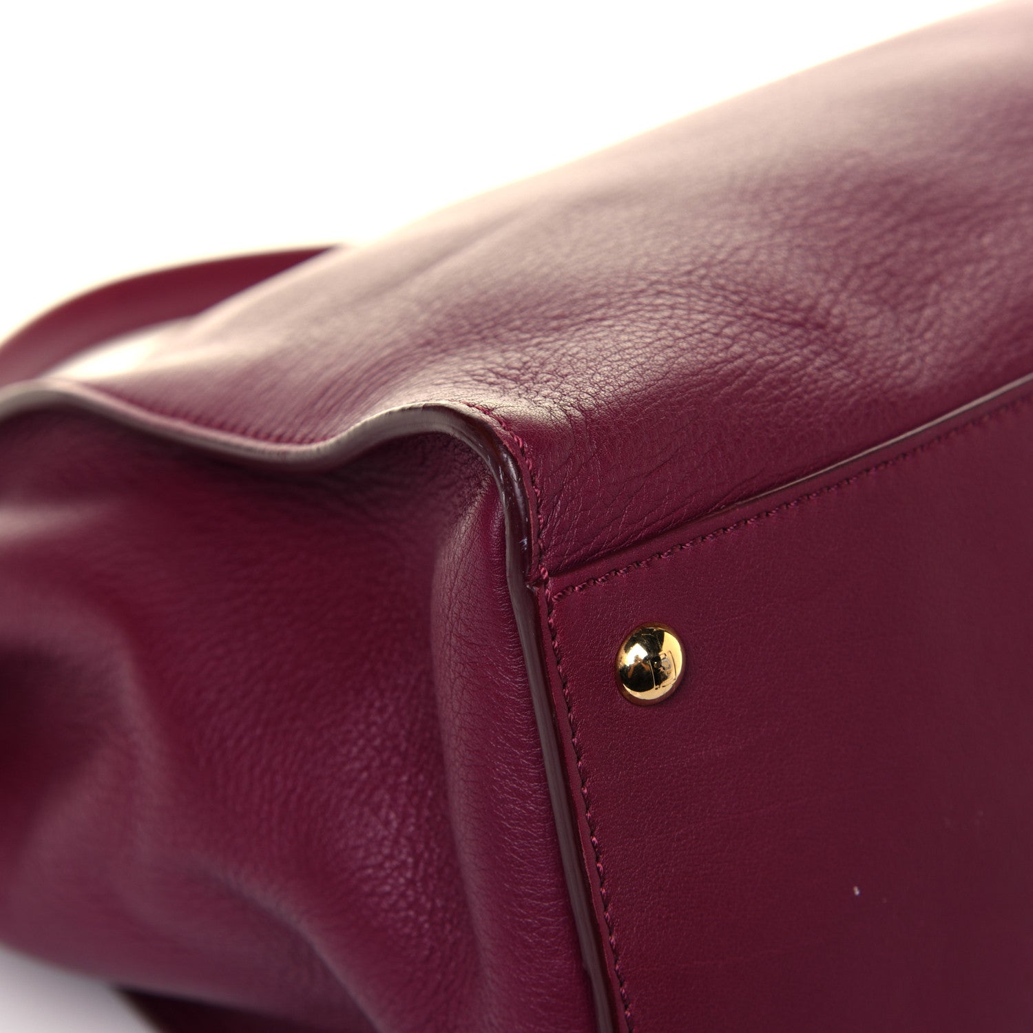 Fendi Vitello Dolce Marmol Large Peekaboo Iconic Satchel Bordeaux Graphite 11 of 13