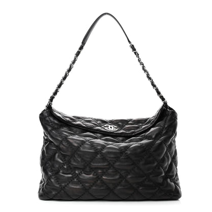 Chanel Metallic Calfskin Quilted French Riviera Hobo Black 1 of 4