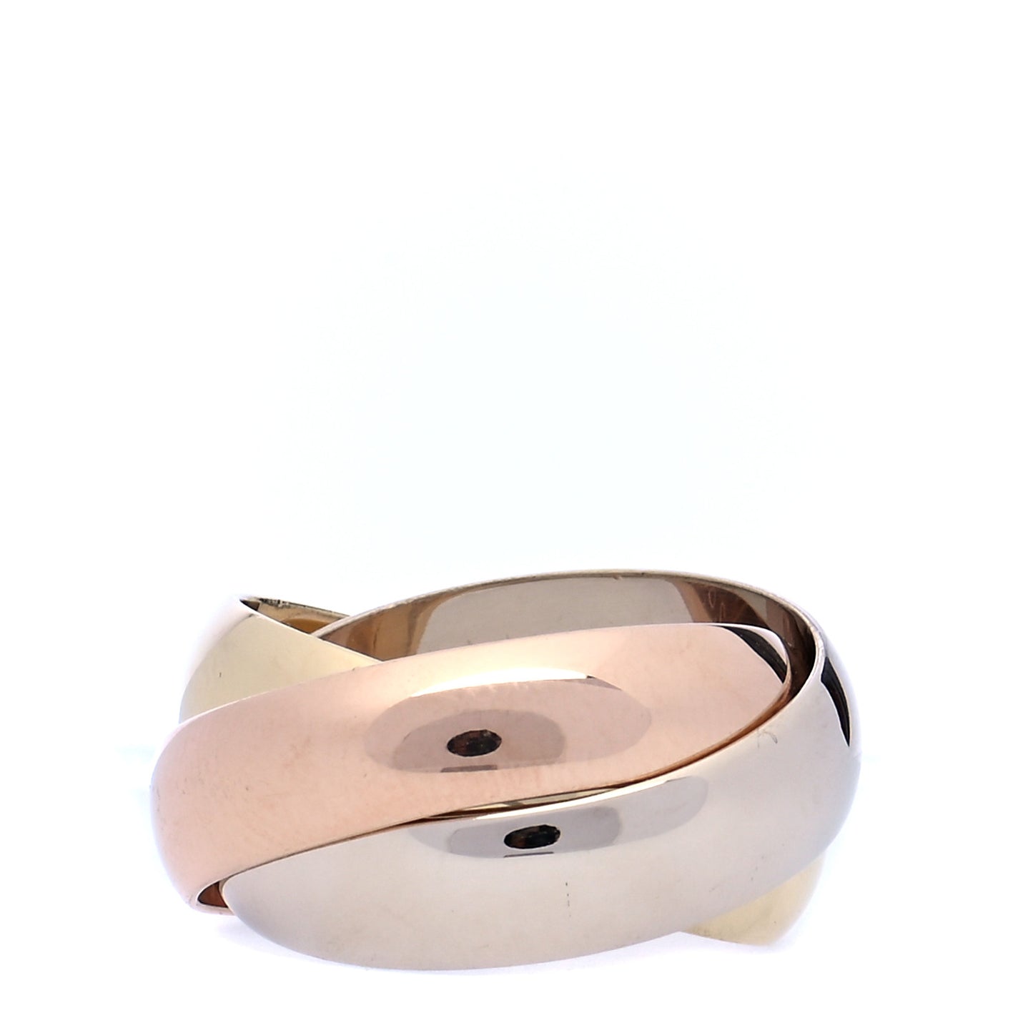 18K Pink Yellow White Gold Large Trinity Ring 52 6