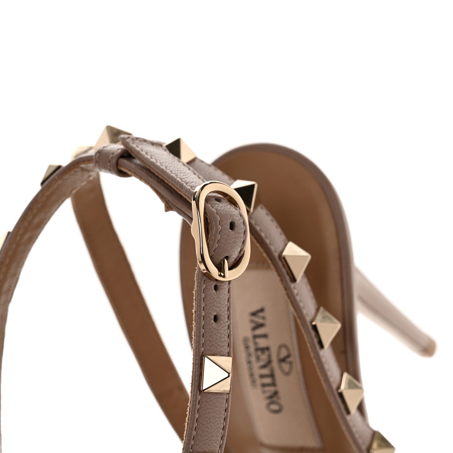 Valentino Garavani Patent Nappa Rockstud Ankle Strap 100mm Pumps 39.5 Poudre 10 of 12
