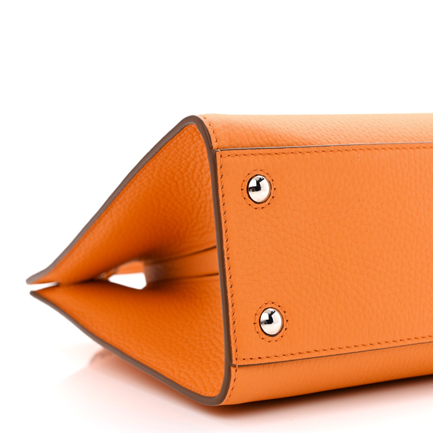 Burberry Grainy Calfskin Mini Frances Tote Orange 9 of 10