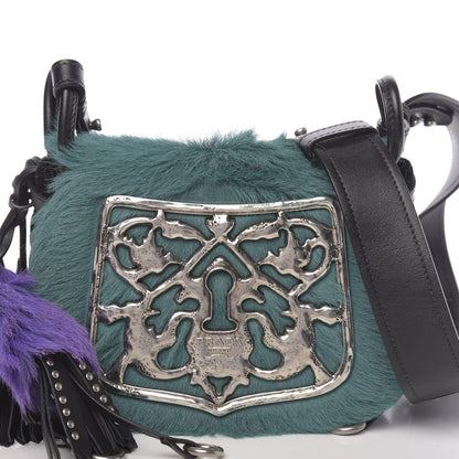 Prada Calf Hair Velluto Corsaire Antic Crossbody Bag Biliardo Black 9 of 9
