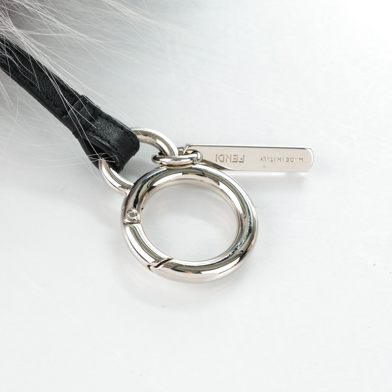 Fendi Mink Fox Rabbit Fur Crystal Glamoroso Monster Bag Charm Black Blue Grey 3 of 3