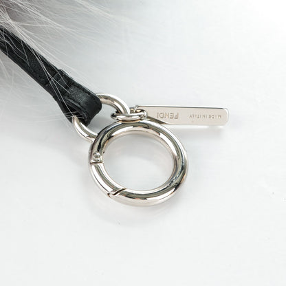 Fendi Mink Fox Rabbit Fur Crystal Glamoroso Monster Bag Charm Black Blue Grey 3 of 3