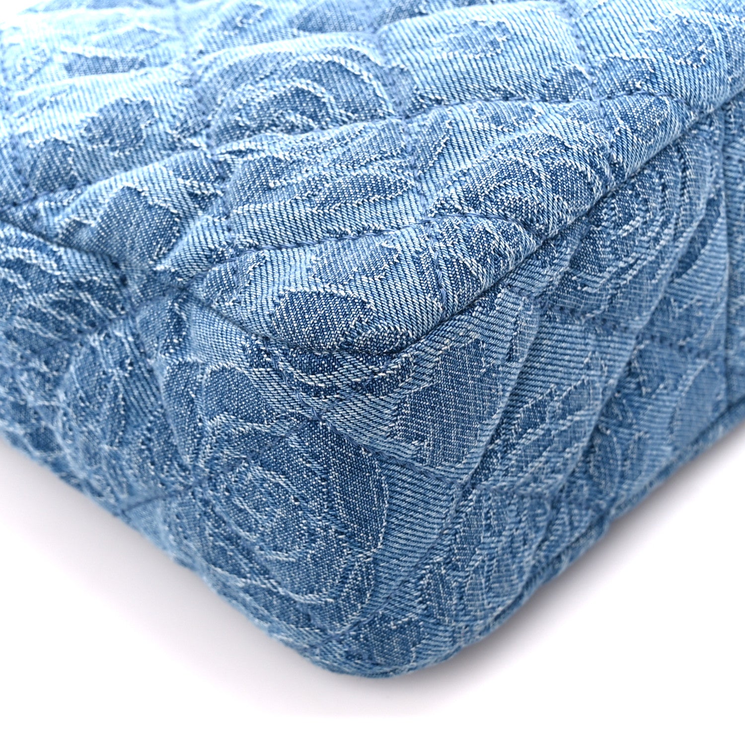 Chanel Denim Quilted Camellia Sweetheart Small Hobo Blue 9 of 11