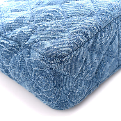 Chanel Denim Quilted Camellia Sweetheart Small Hobo Blue 9 of 11