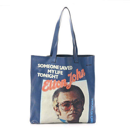 Gucci Calfskin Elton John Someone Saved My Life Tonight Large Tote Blue 1 of 11