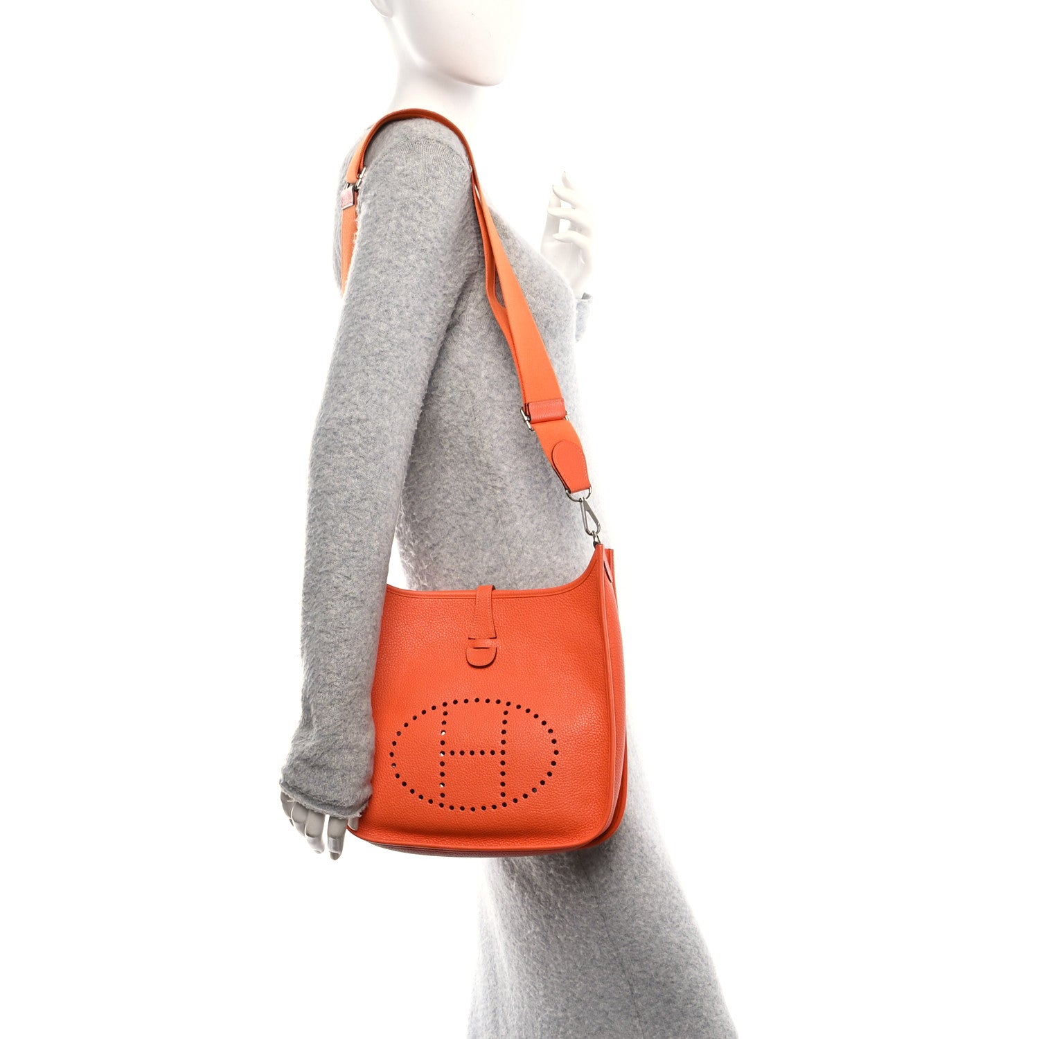 Hermes Taurillon Clemence Evelyne III PM Orange 2 of 12