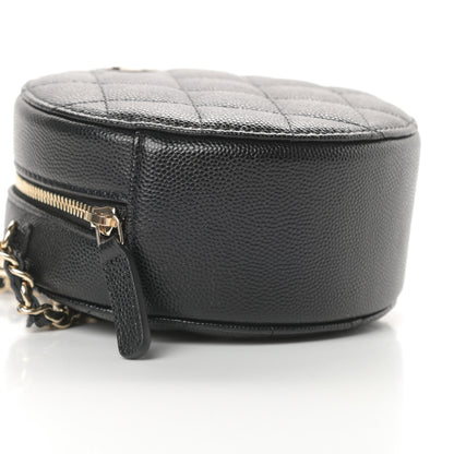 Chanel Caviar Quilted Round Clutch With Chain Black 8 of 10