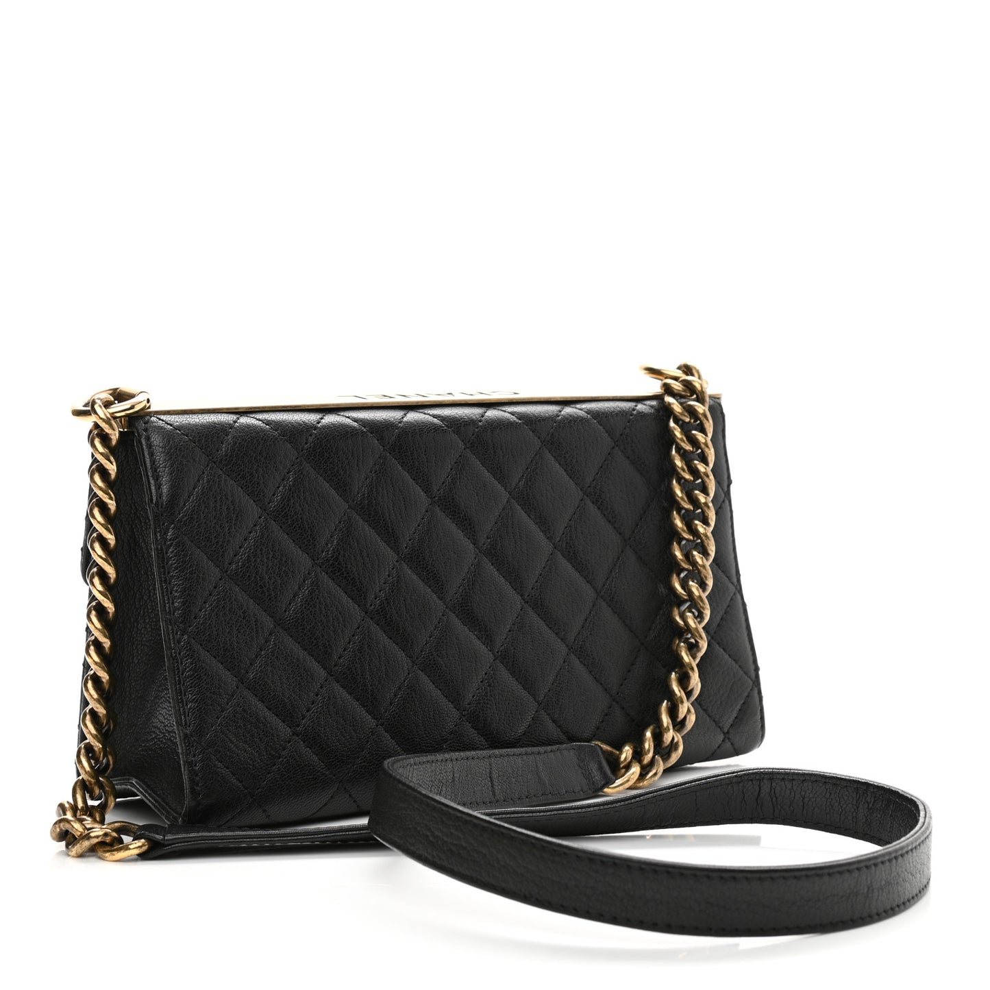 Goatskin Quilted Rita Flap Black