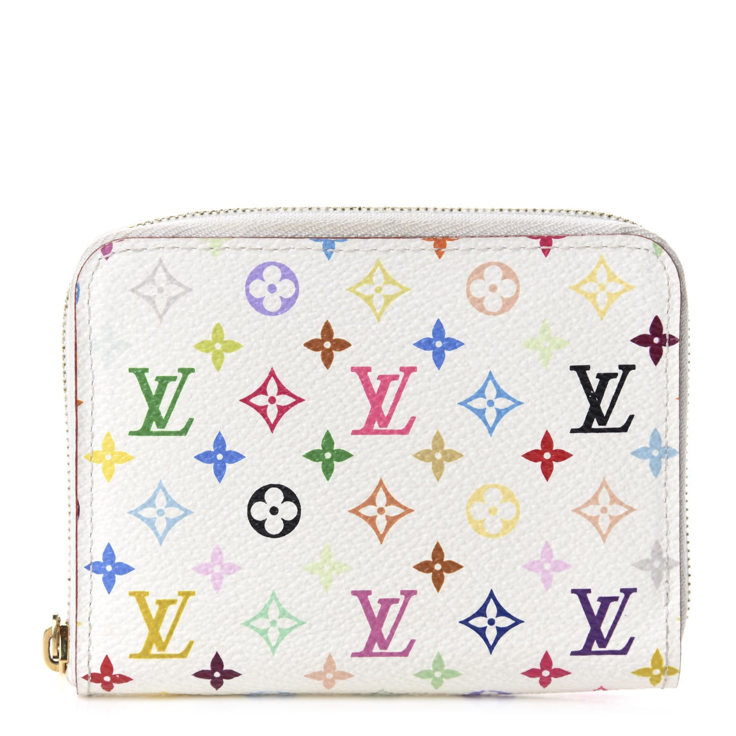 Monogram Multicolor Zippy Coin Purse Wallet White Litchi