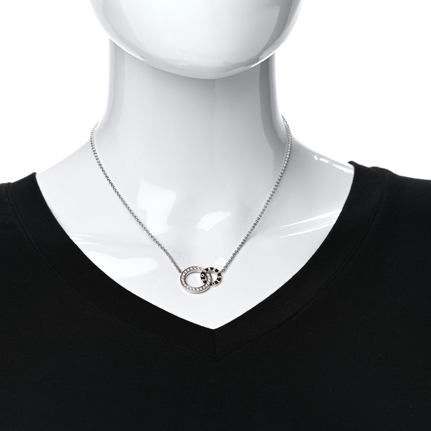 18K White Rose Gold Diamond Possession Toi Moi Pendant Necklace