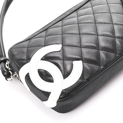 Chanel Calfskin Quilted Cambon Pochette Black White 9 of 10