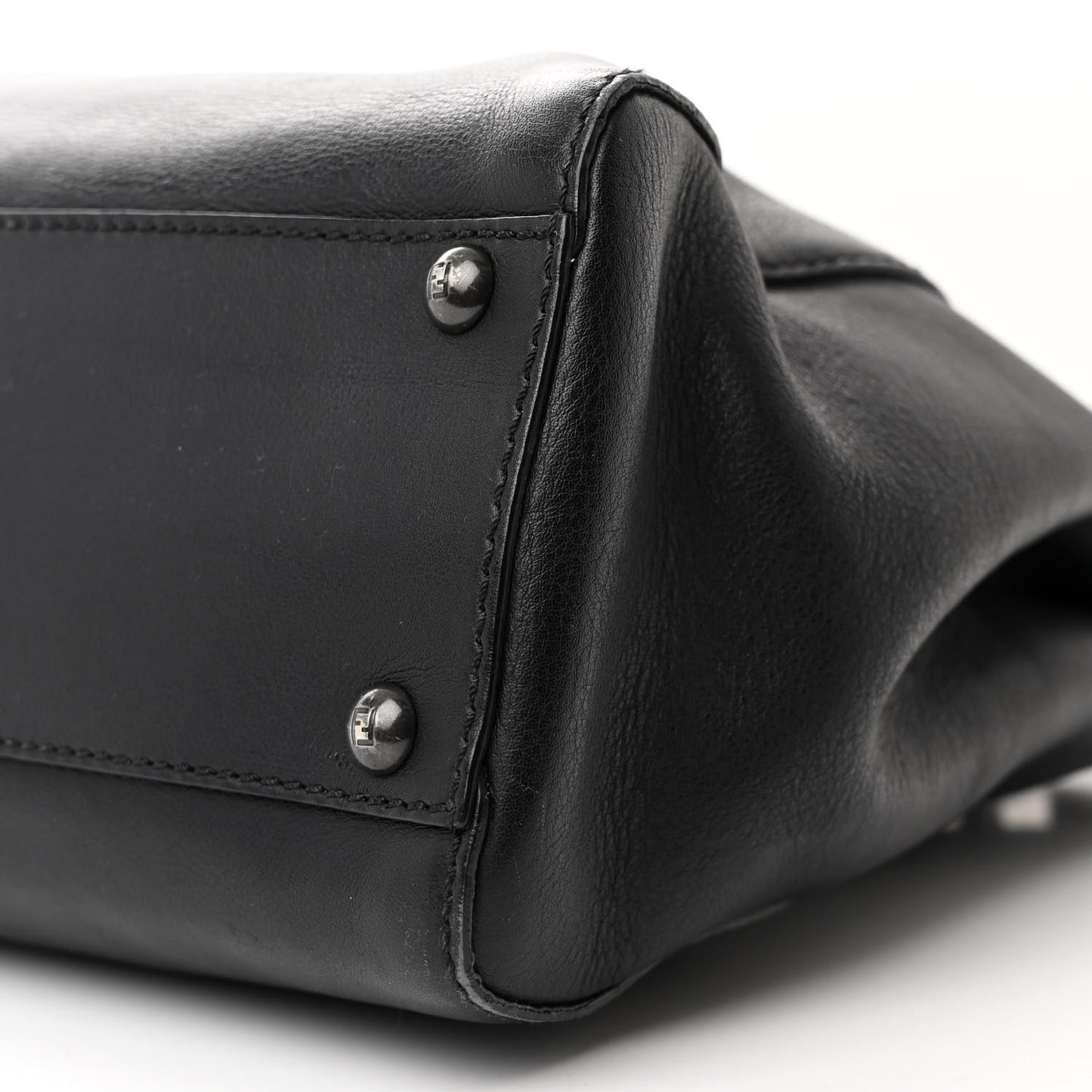 Vitello Seta Shiny Nappa Medium Peekaboo Iconic Satchel Black