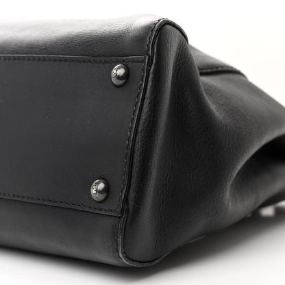 Fendi Vitello Seta Shiny Nappa Medium Peekaboo Iconic Satchel Black 11 of 15