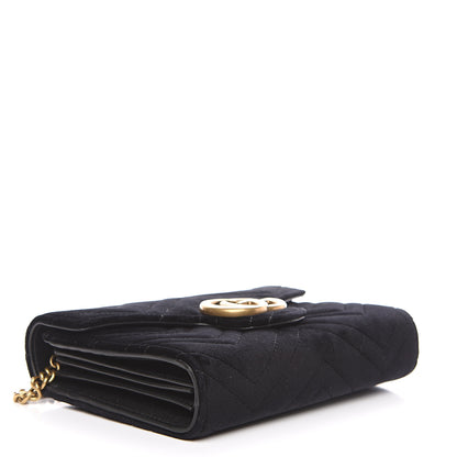 Gucci Velvet Matelasse GG Marmont Chain Wallet Black 3 of 10
