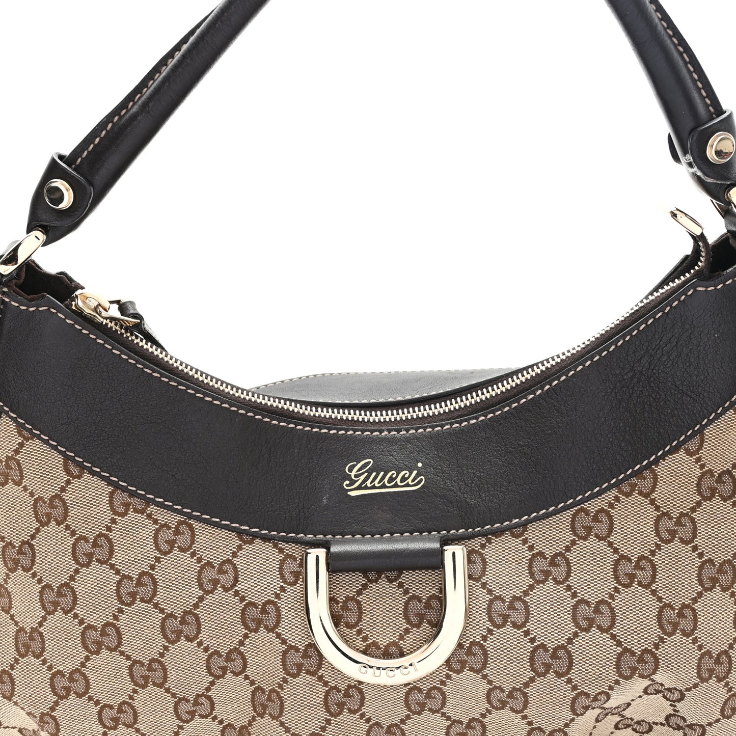 Monogram Large D Gold Hobo Dark Brown
