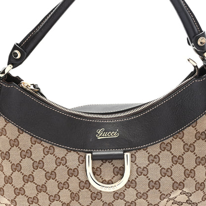 Gucci Monogram Large D Gold Hobo Dark Brown 8 of 11