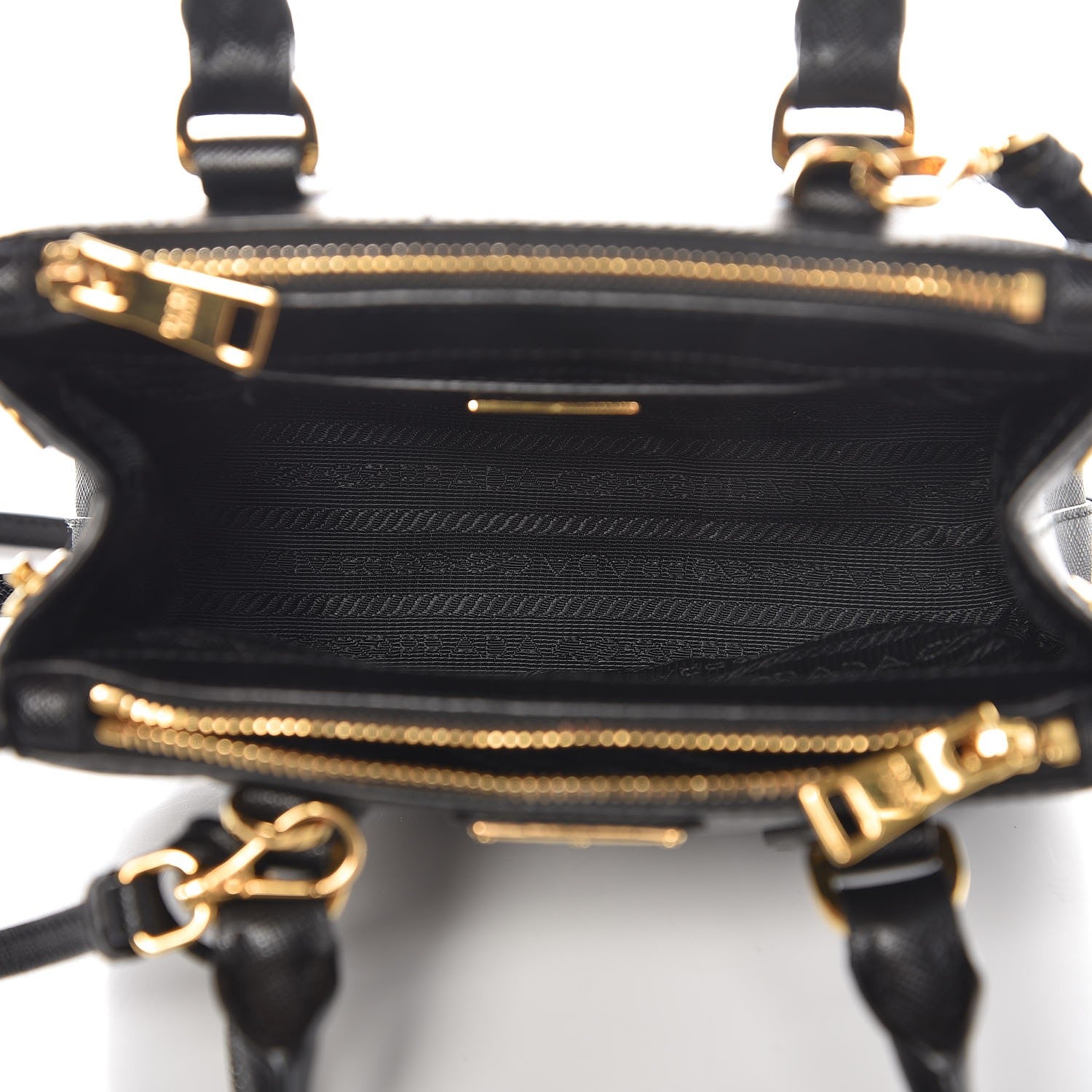 Prada Saffiano Micro Galleria Double Zip Tote Nero Black 5 of 9