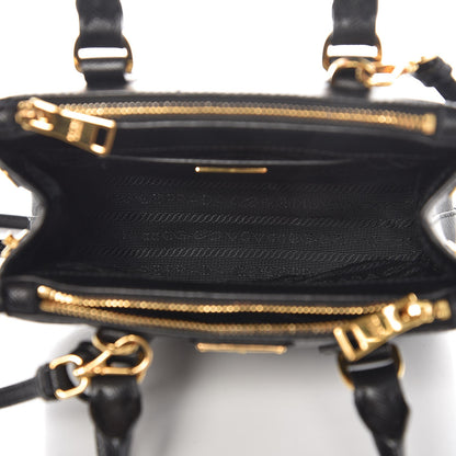 Prada Saffiano Micro Galleria Double Zip Tote Nero Black 5 of 9