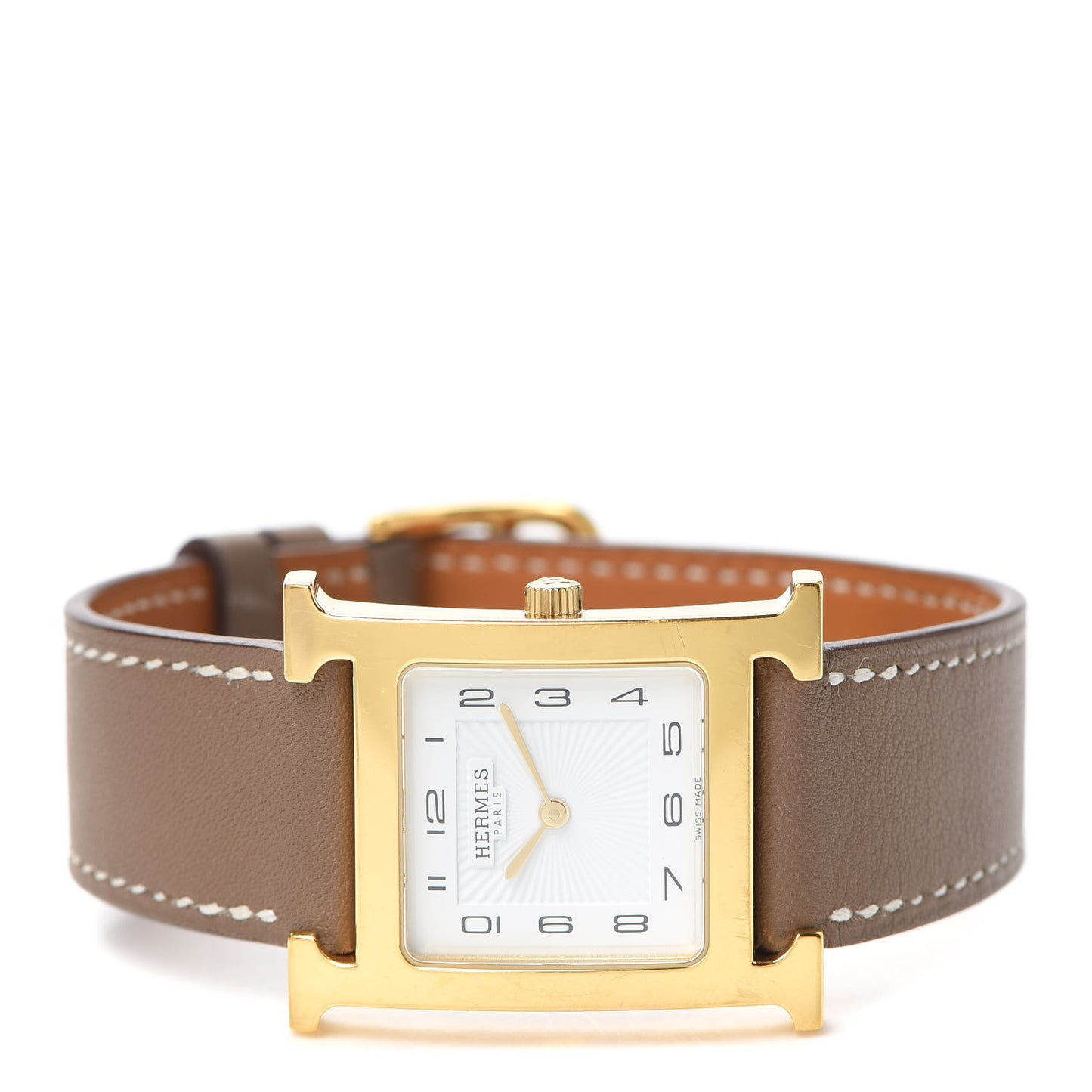 Stainless Steel Swift 26mm Heure H Hour Quartz Watch Etoupe