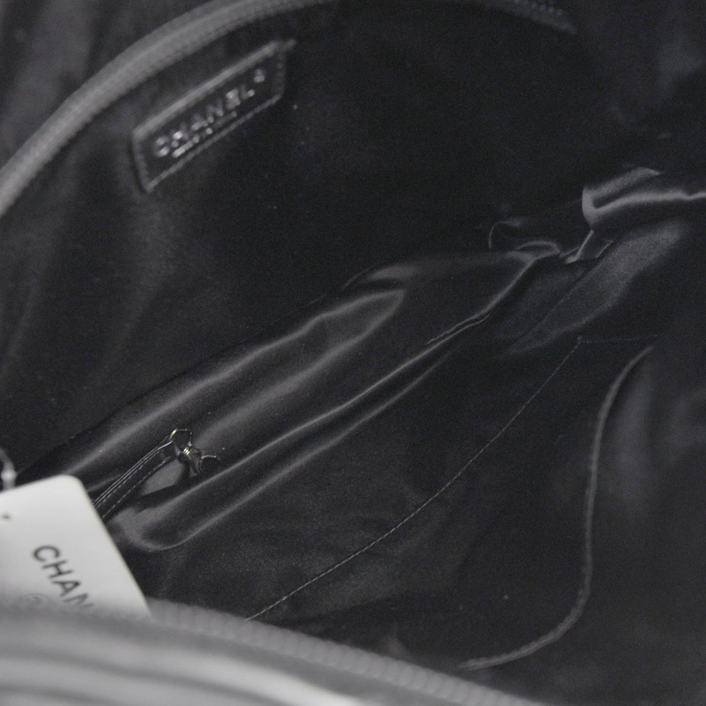 Quilted Lambskin Hidden Chain Hobo Black