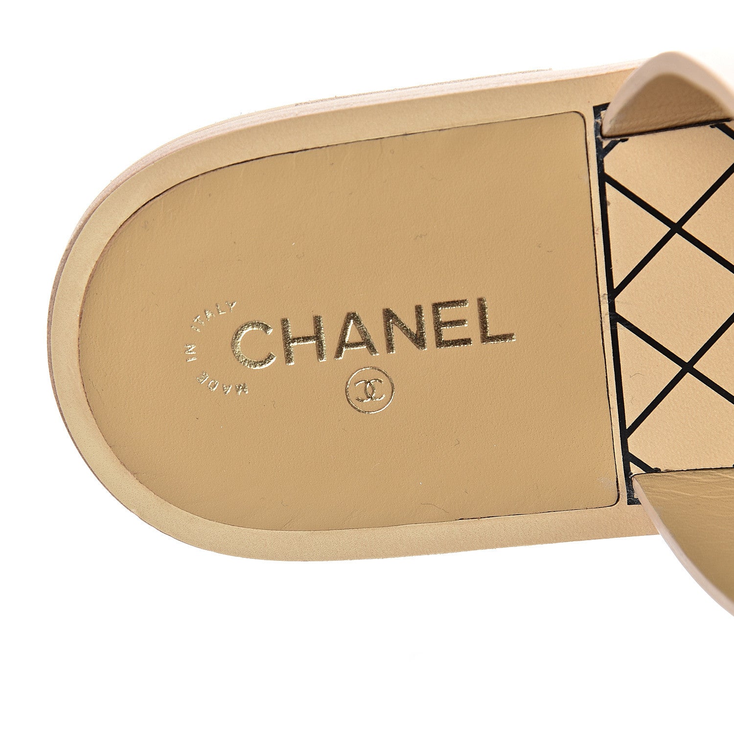Chanel Calfskin Chain CC Logo Toe Ring Sandals 36 Beige 7 of 7