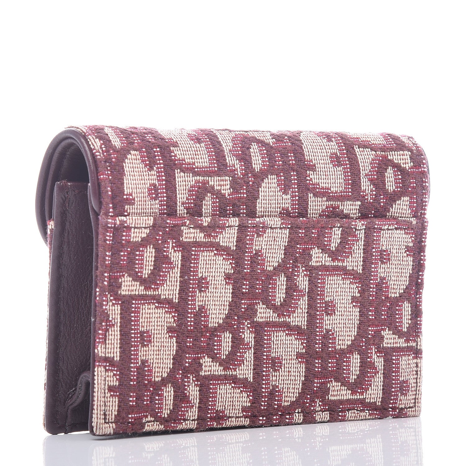 Christian Dior Oblique Saddle Card Holder Bordeaux 3 of 8