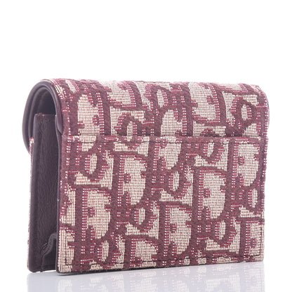 Christian Dior Oblique Saddle Card Holder Bordeaux 3 of 8