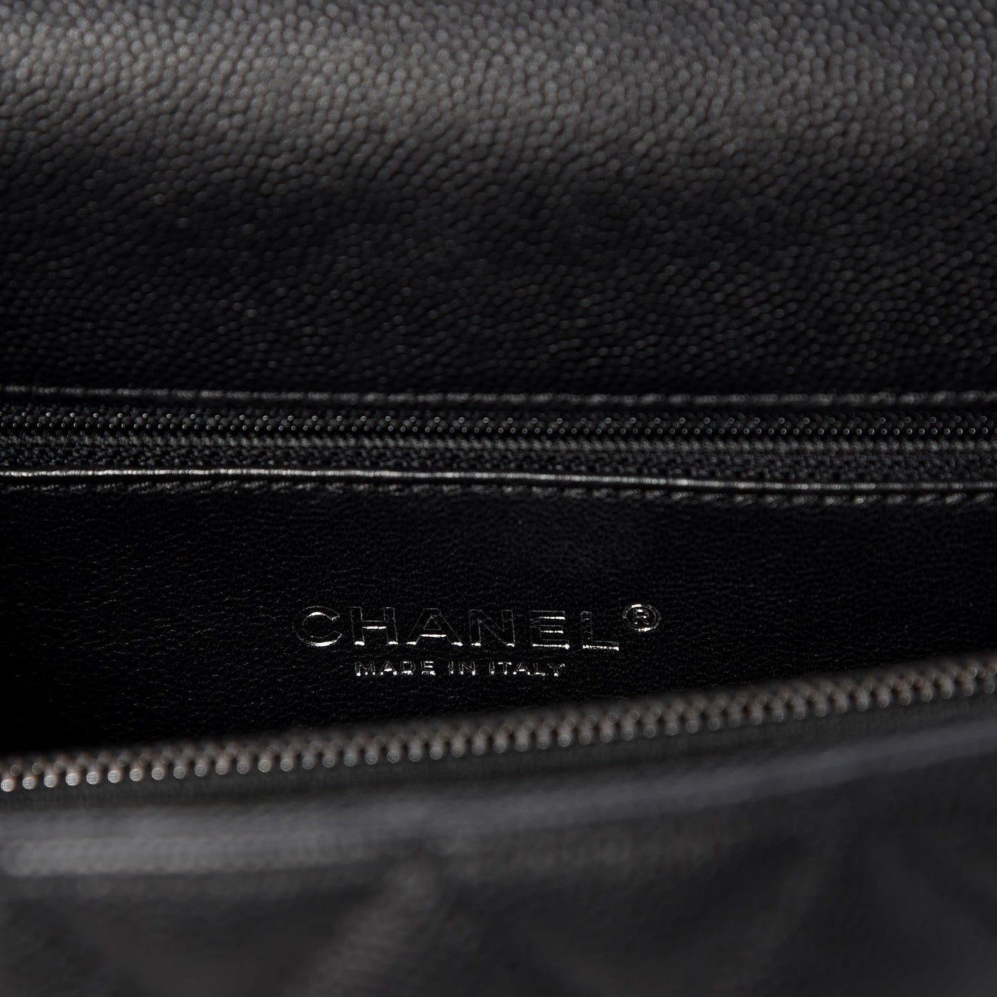 Caviar Lizard Quilted Small Coco Handle Flap Black