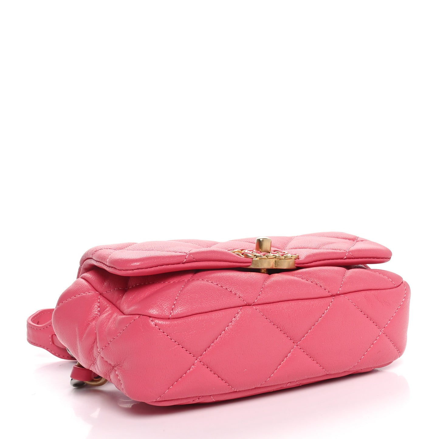 Lambskin Quilted Chanel 19 Waist Bag Pink