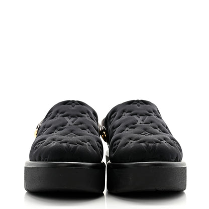 Louis Vuitton Nylon Embossed Monogram Aspen Platform Clog Mules 36 Black 2 of 10