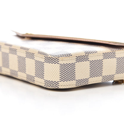 Louis Vuitton Damier Azur Pochette Felicie Chain Wallet Rose Ballerine 11 of 12