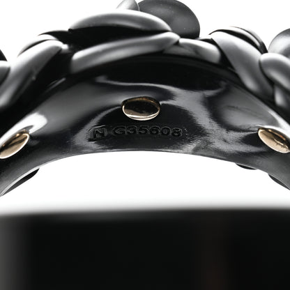 Chanel Patent Camellia CC Slides 36 Black 6 of 9