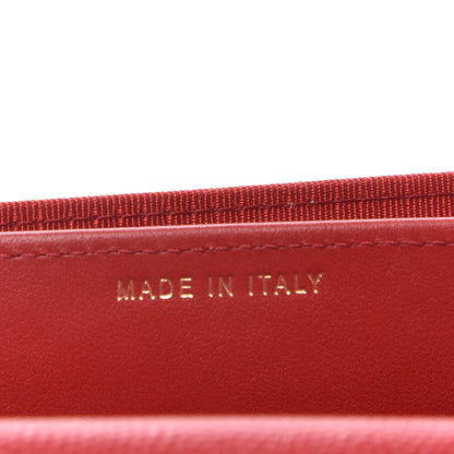 Chanel Caviar Quilted Flap Card Holder Wallet Red 7 of 10