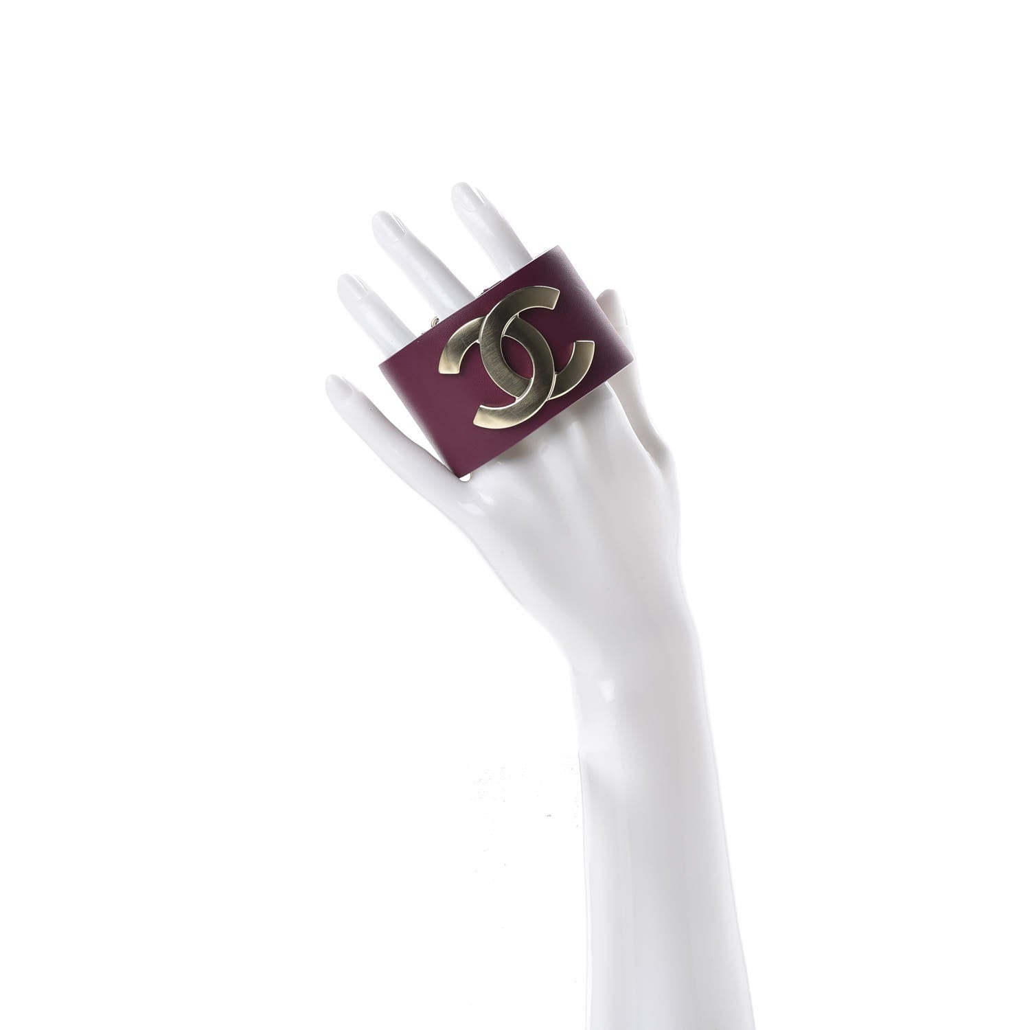 Chanel Calfskin CC Wide Cuff M Dark Pink 2 of 7
