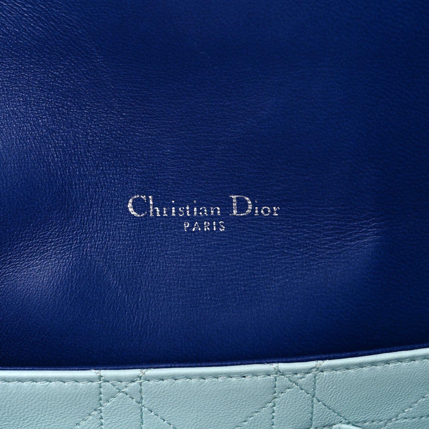 Lambskin Cannage Large Miss Dior Flap Blue