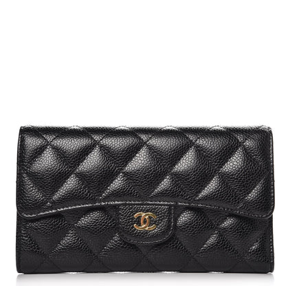 Chanel Caviar Quilted Large Flap Wallet Black 1 of 10