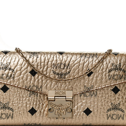 MCM Metallic Visetos Patricia Wallet On Chain Gold 7 of 12