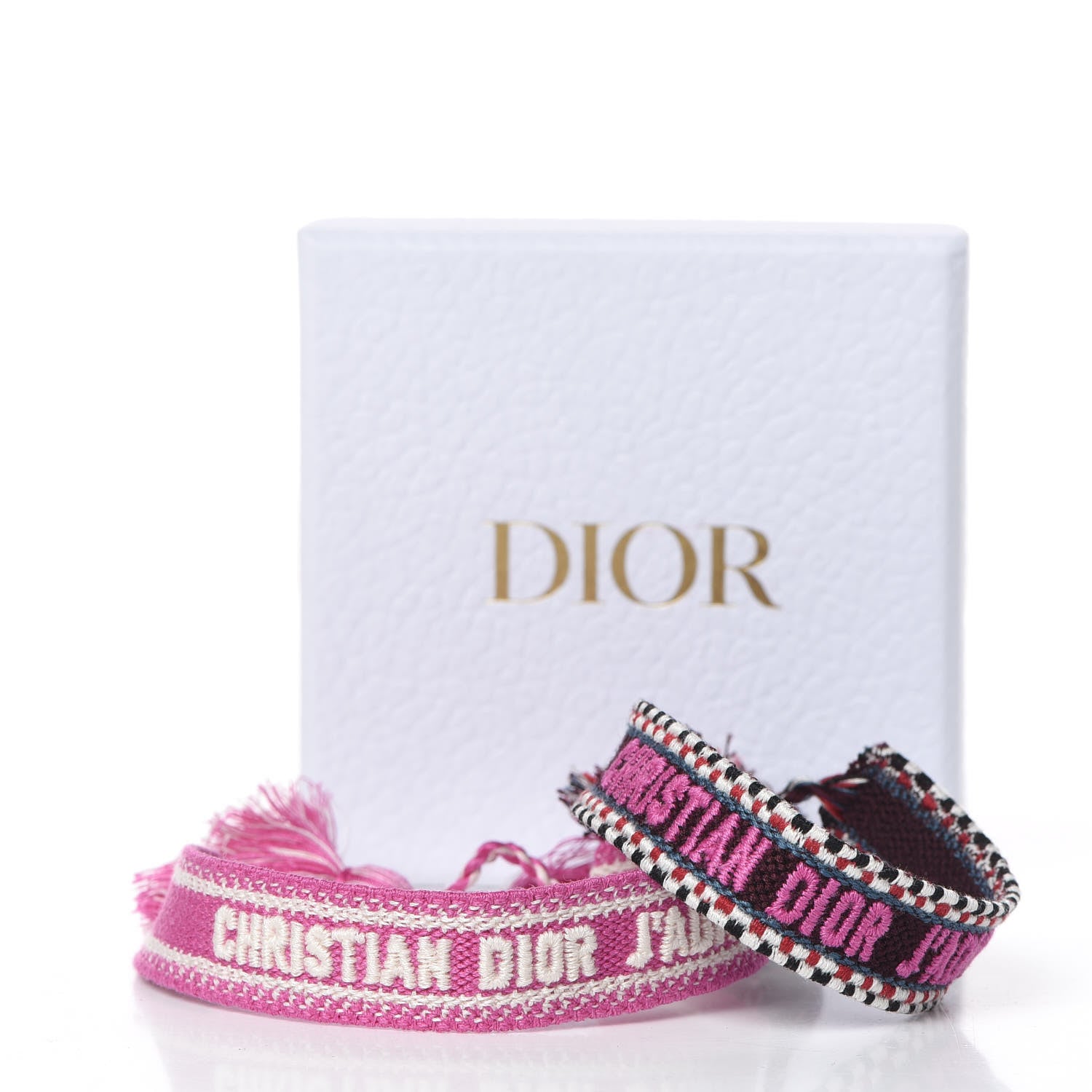 Christian Dior Woven Cotton J'Adior Friendship Bracelet Set Purple Rose 7 of 7