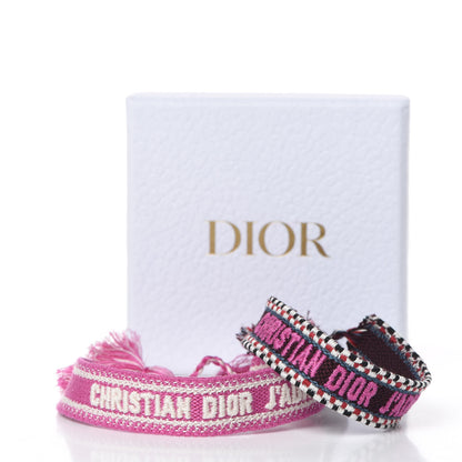 Christian Dior Woven Cotton J'Adior Friendship Bracelet Set Purple Rose 7 of 7