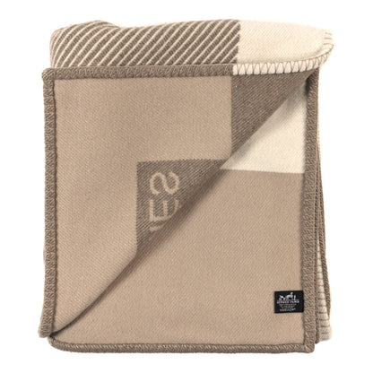 Hermes Wool Cashmere H Riviera Blanket Sable 2 of 3