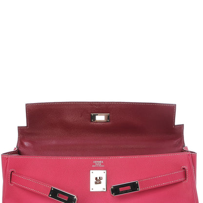 Hermes Epsom Candy Kelly Retourne 35 Rose Tyrien Rubis 19 of 38