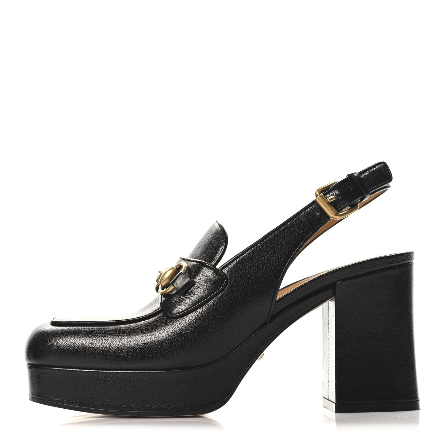 Quentin Granada Kid Horsebit Slingbacks Pumps 37 Black